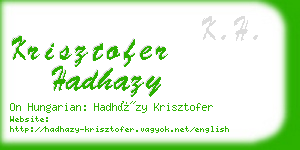 krisztofer hadhazy business card